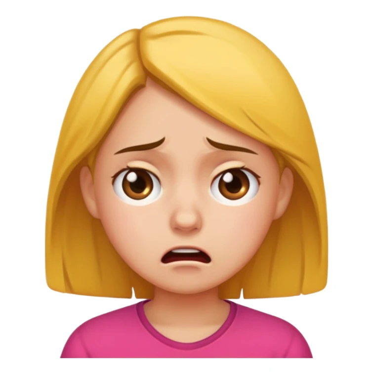 Girl showing frustrated face sticker