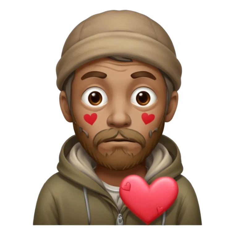 Homeless man with Valentine’s Day decor smelly and ugly  sticker