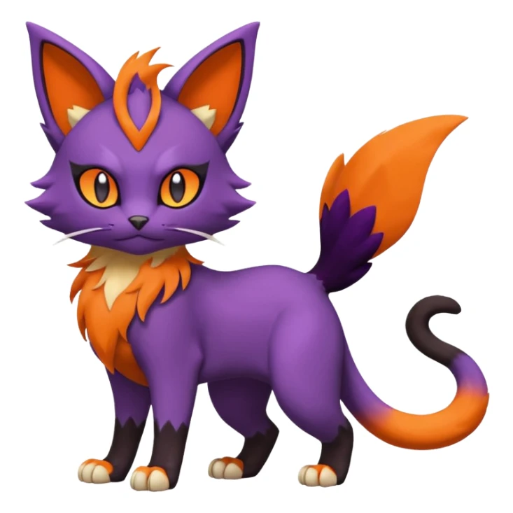 Liepard-Noivern-Litten-Sprigatito-Pokémon-fusion-creature (full body) sticker