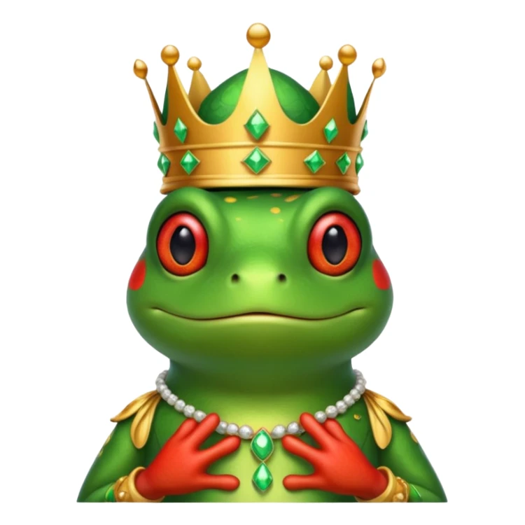 red frog in royal outfit and  sticker