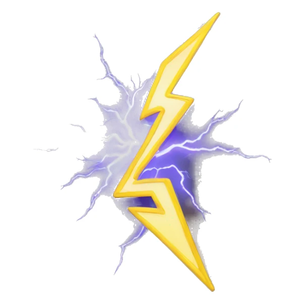 lightning spark with an energy flow and positive trend sticker