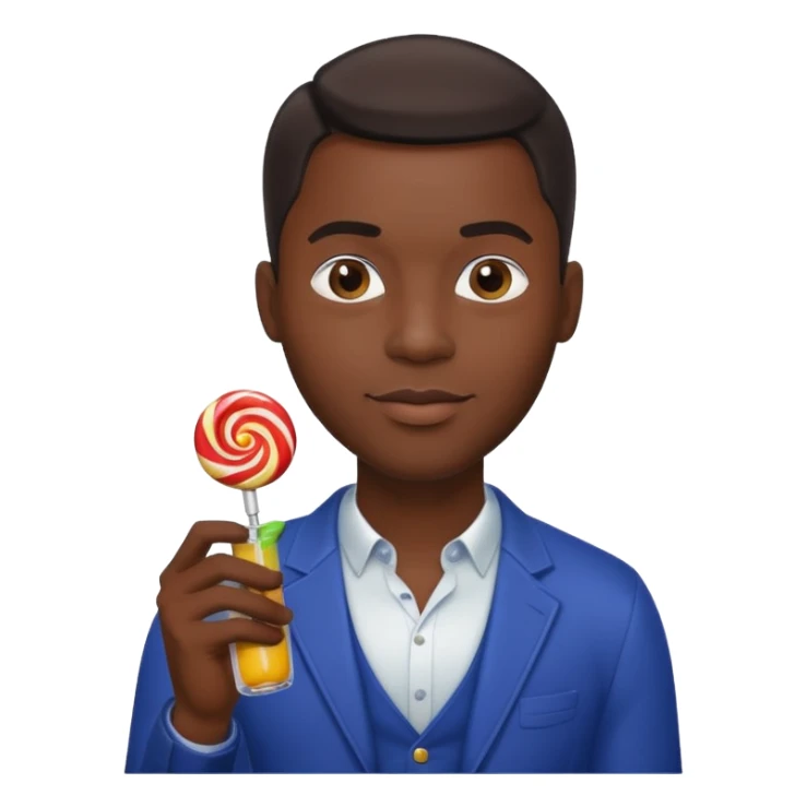 Sexy black man hold a bottle and a lollipop sticker