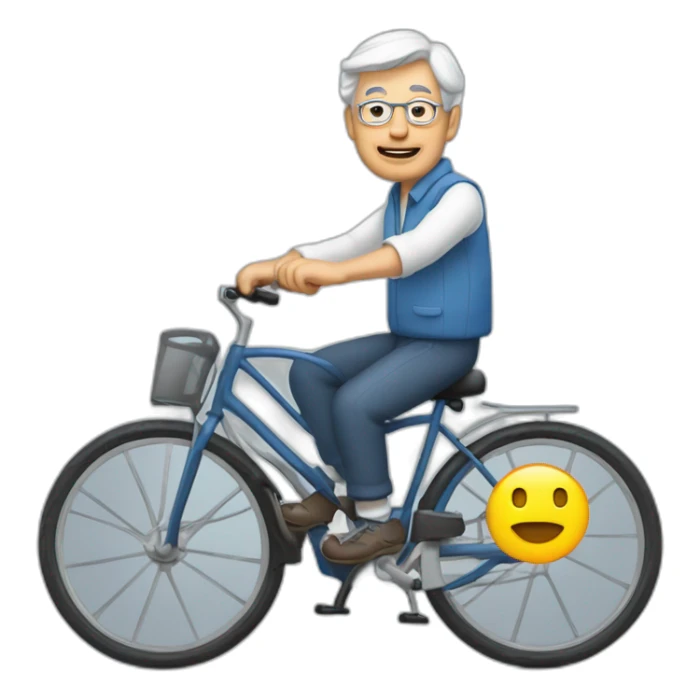 un vieil homme sur un vélo électrique sticker