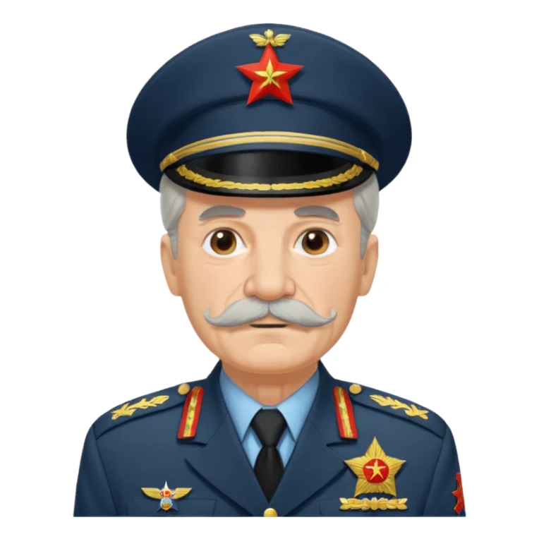 USSR general, big mustache, gray hair and wrinkles sticker