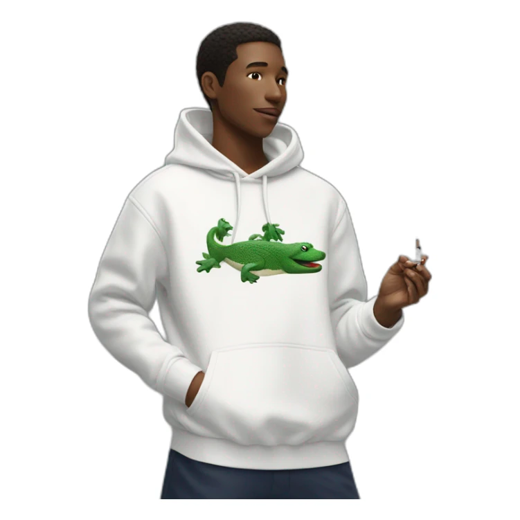 Lacoste smoking friends with white lacoste hoodie sticker