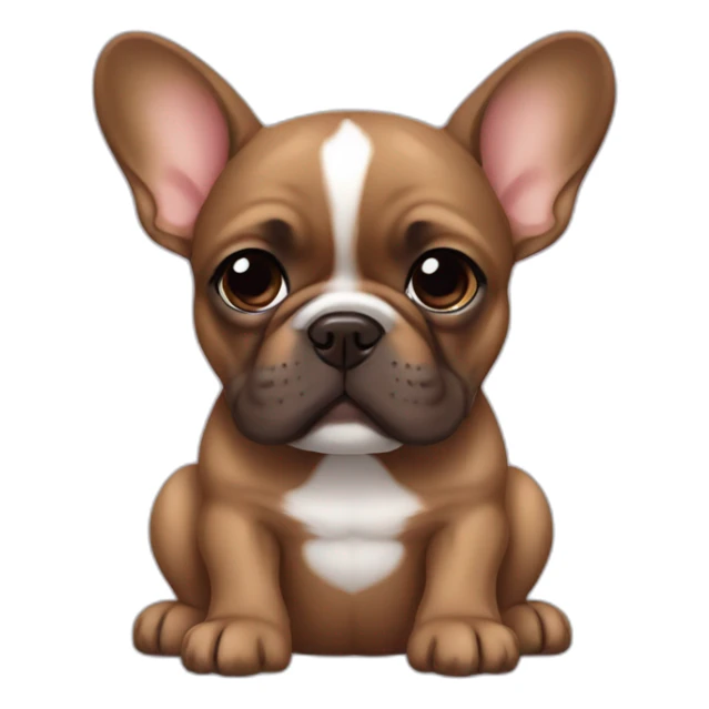 Brown French bulldog puppy sticker