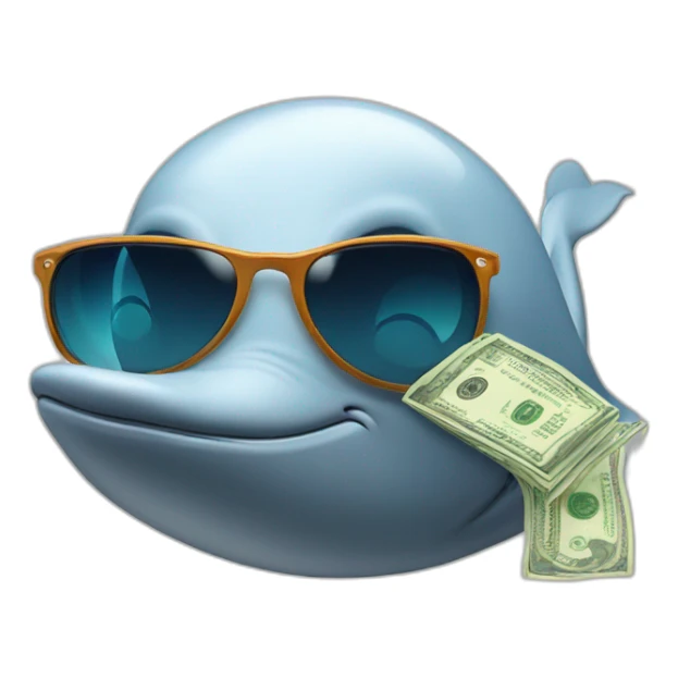 a-whale-with-sunglasses-who-is-greedy-with-money sticker