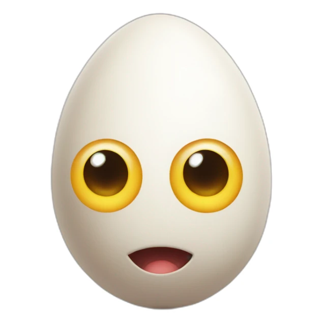 egg with two eyes, two arms, and two legs and a very large circular mouth hole sticker
