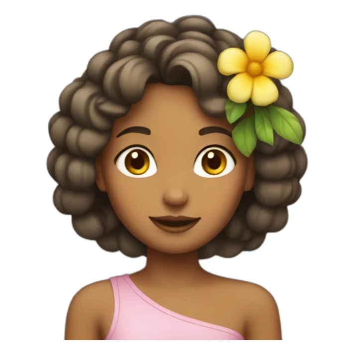 girl with flower head slightly tan sticker