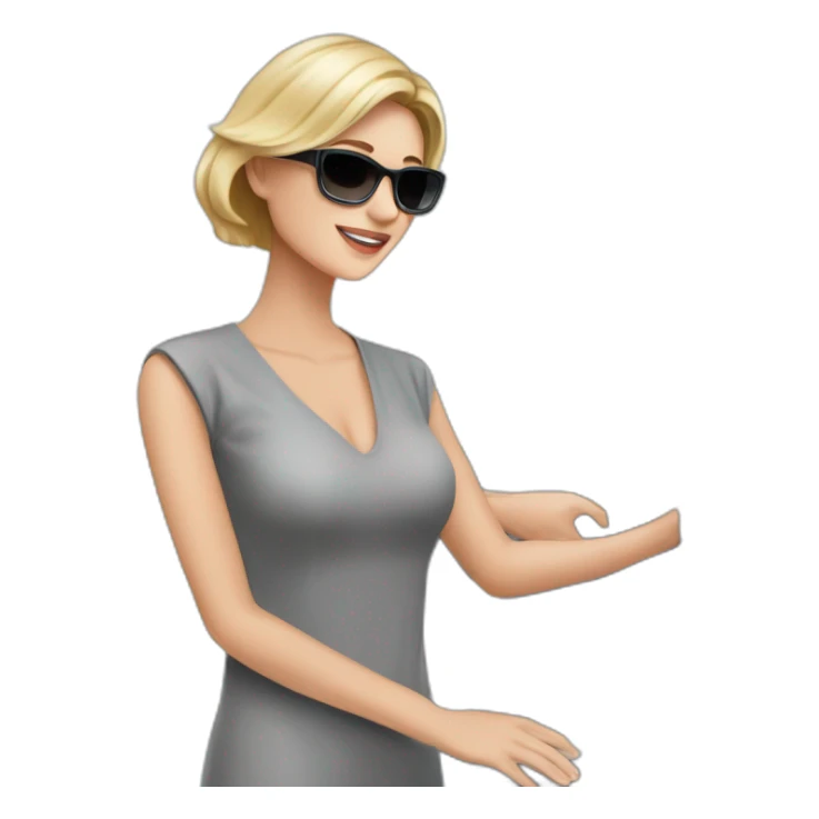 Posh-Radiologist-performing-breast-mammography-to-leni-klum sticker