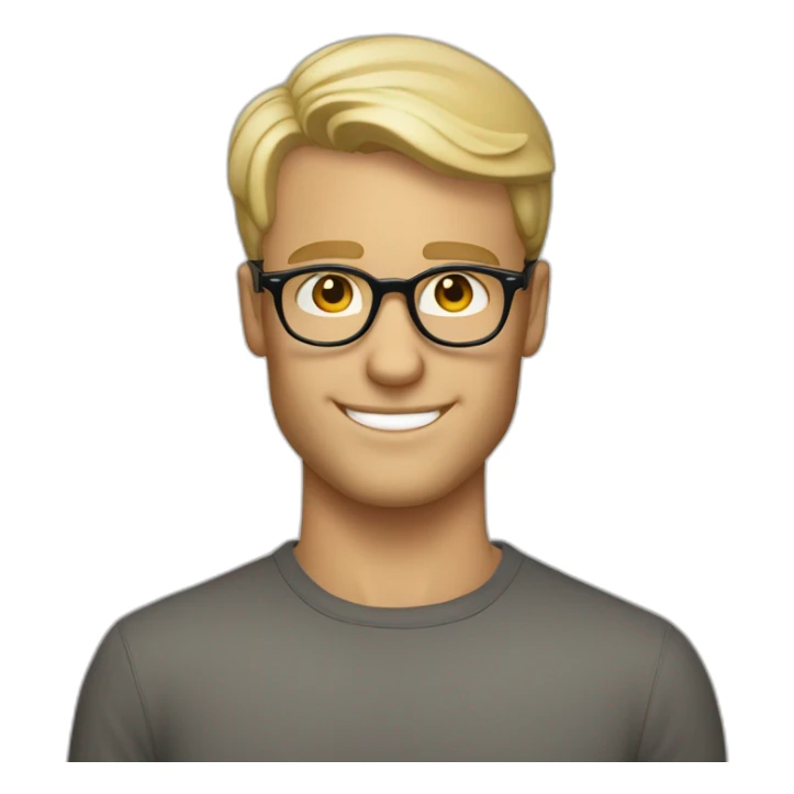 Handsome Flirty blond man with short hair and persol glasses winky face sticker