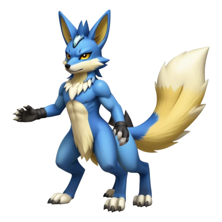 Lucario-Lombax-Renamon-hybrid (Full body) sticker
