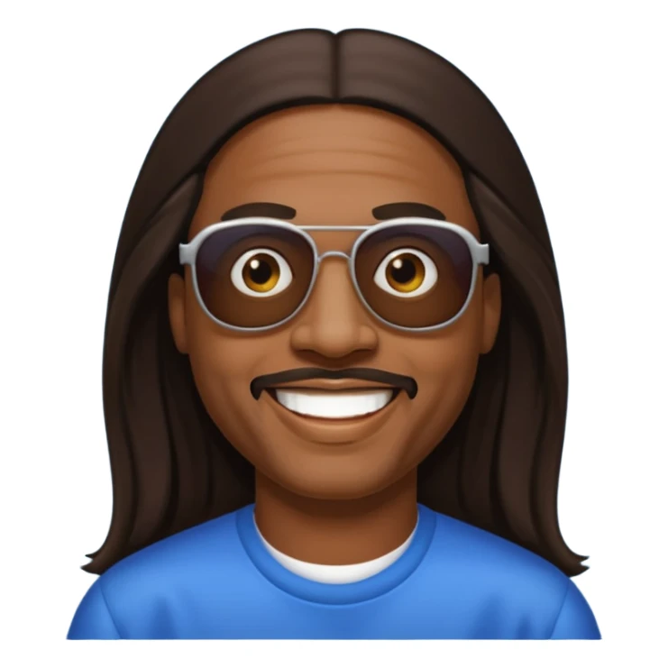 Stevie Wonder with dark brown long hair sticker