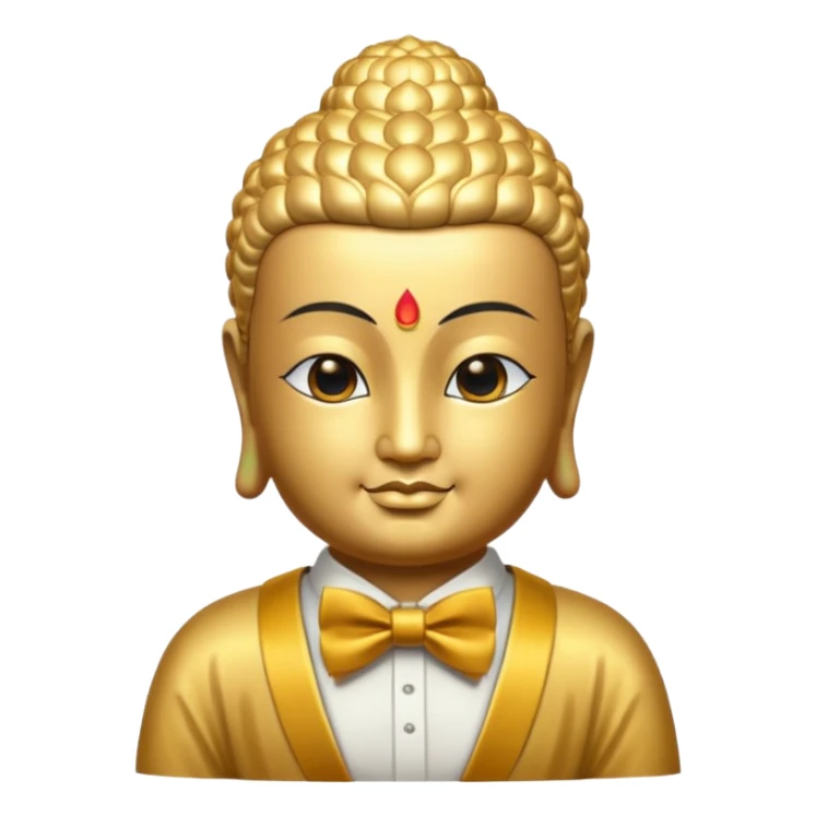 The Buddha in golden bow tie sticker