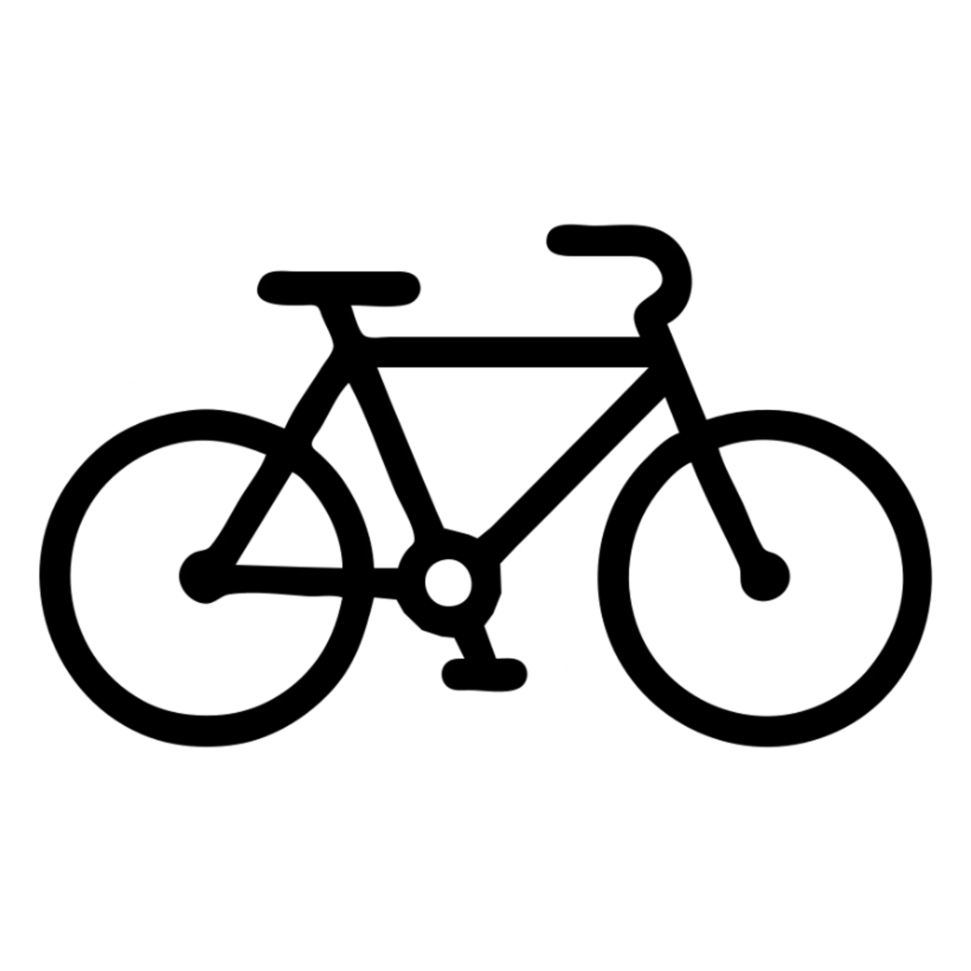 simple bicycle icon, black outlined style, no fill sticker