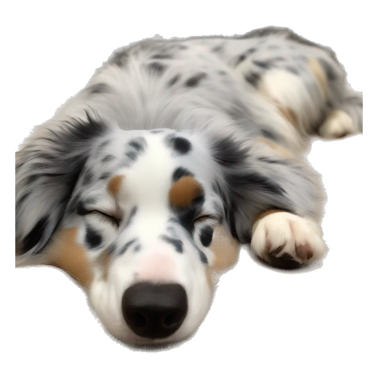 Blue Merle Australian shepherd sleeping on his back sticker