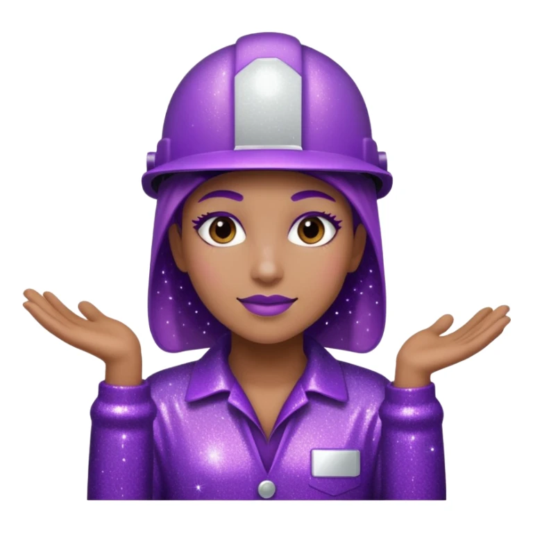 industrial worker wearing glitter purple glittery clothes sticker