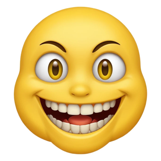 creepy smile lots of teeth built like regular yellow smile sticker