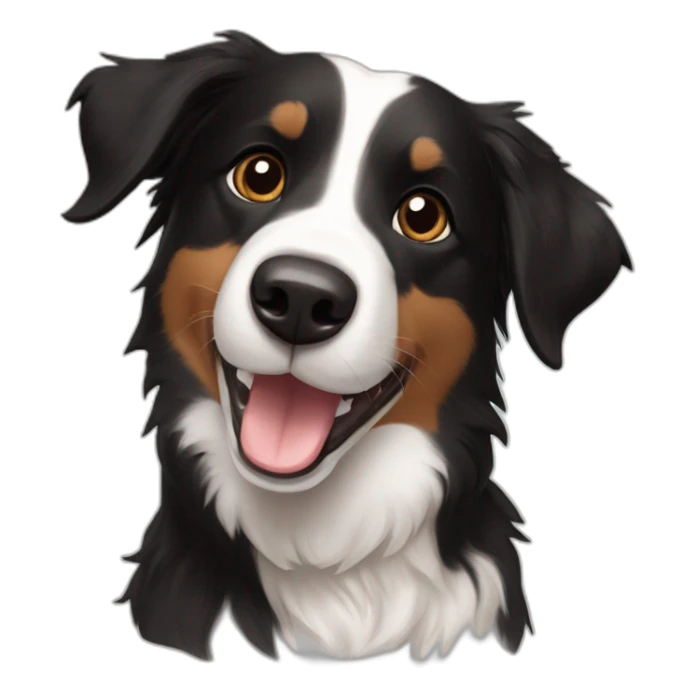 Short haired Border Collie mix black brown, happy and cute  sticker