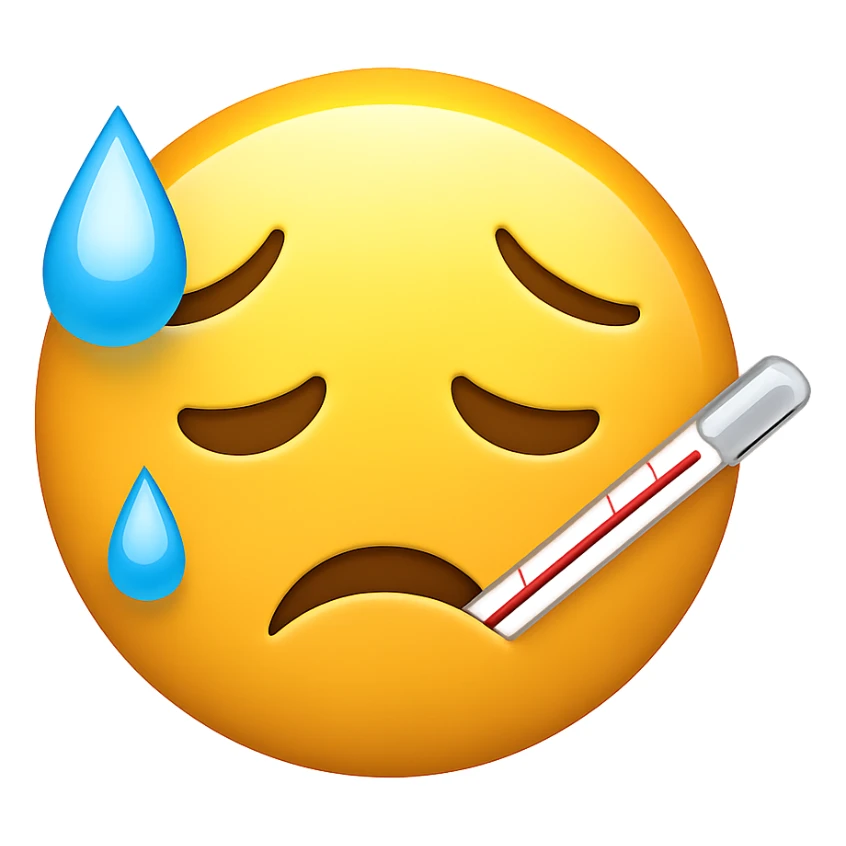 face with medical thermometer emoji sticker
