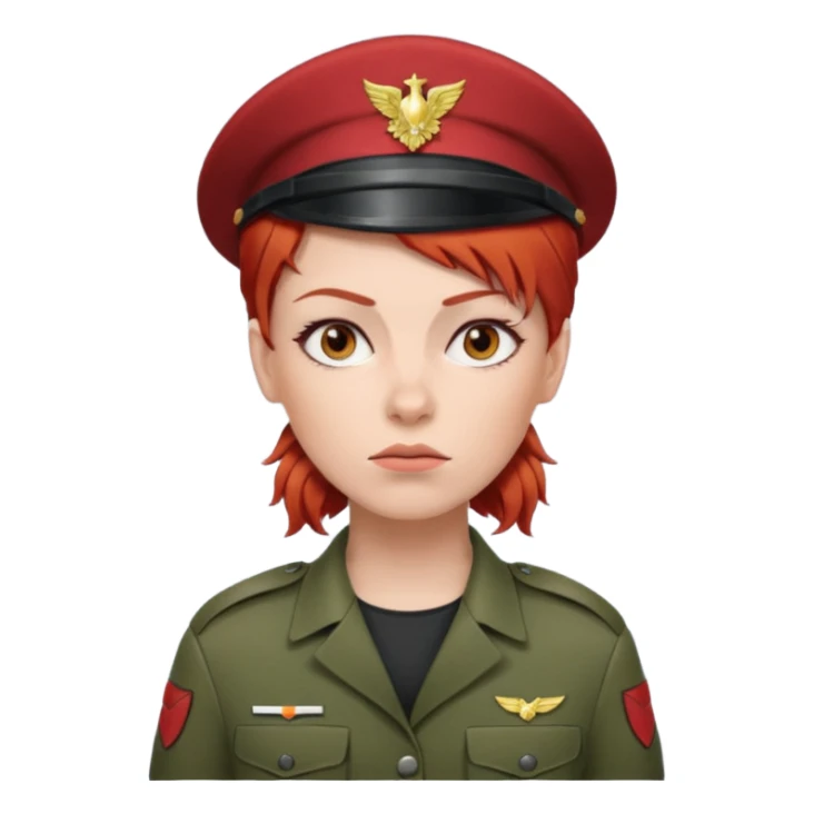 Female Soldier red hair without cat sticker
