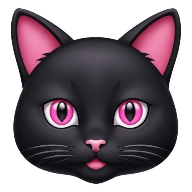 black cat with pink eyes sticker