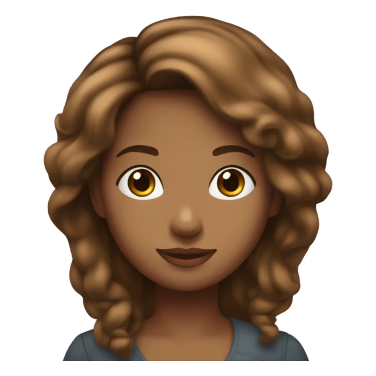 Fille cheveux mi long brune peau blanche hevex e eux marons sticker