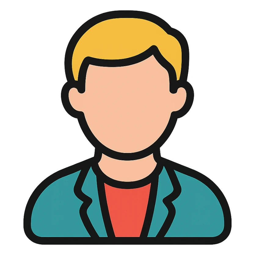 colored icon of a client or customer, simple and modern sticker