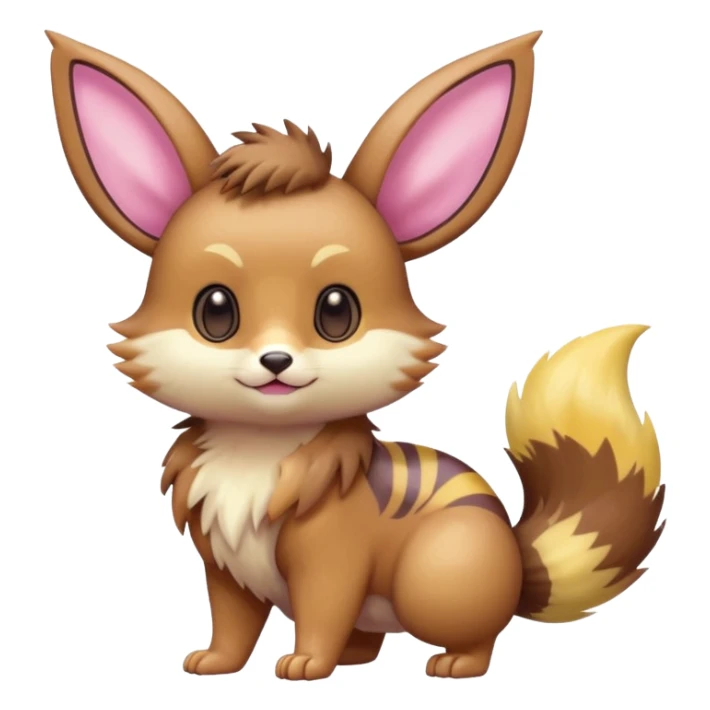 Kawaii Shiny Colorful Pastel Furret-Eevee-fusion Full Body sticker