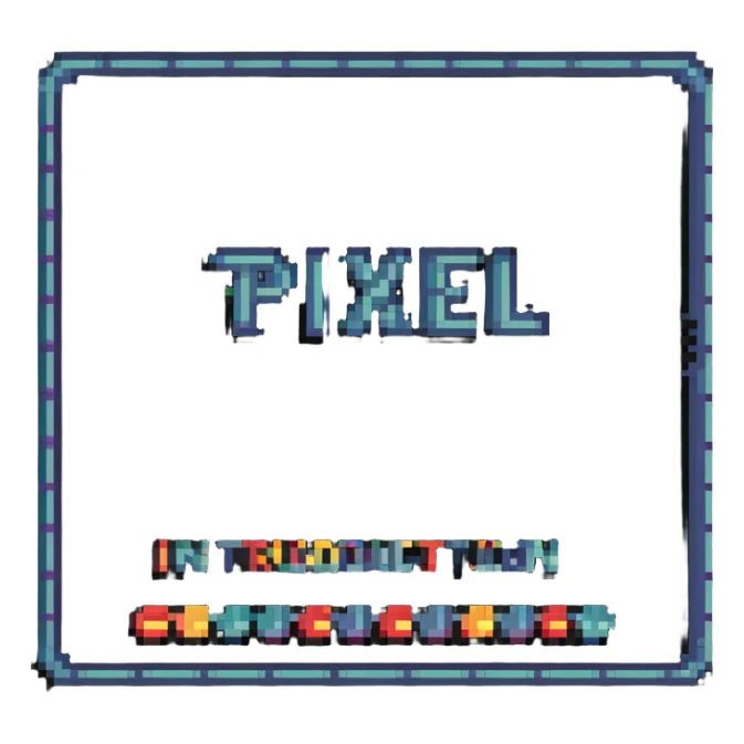 Retro pixel art introduction sign for presentation sticker