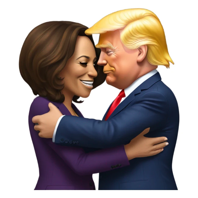 Kamala harris hugging trump sticker