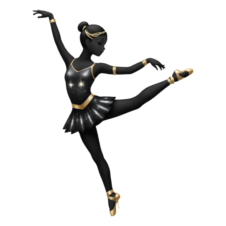 silhouette of a dancer with sparkles sticker