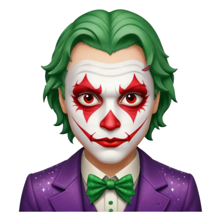 Glitter RED and White Joker Gangster  sticker