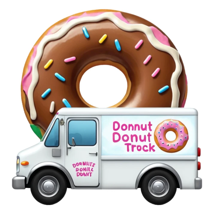 big donut truck with donut decals, frosting decals and sprinkle decals sticker
