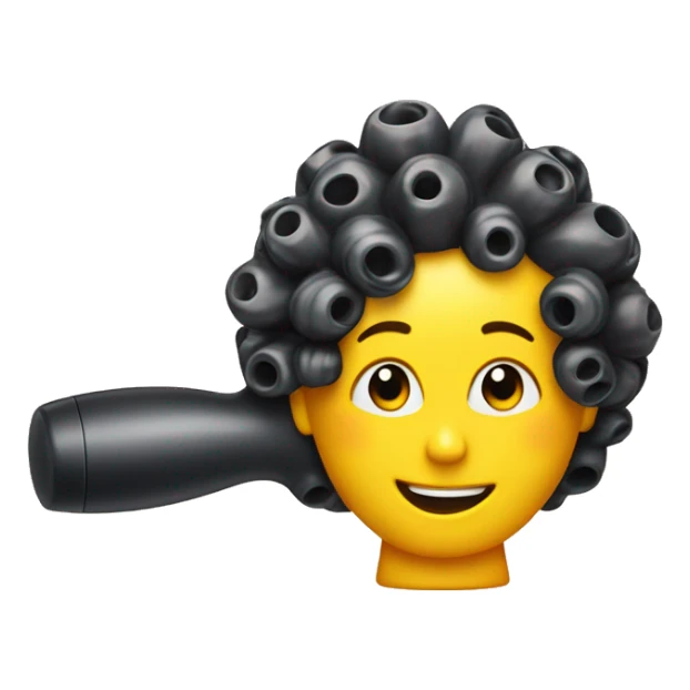 a plastic curler for hair on desk sticker