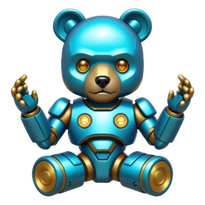 glitter mech bear cian cyberpunk sticker