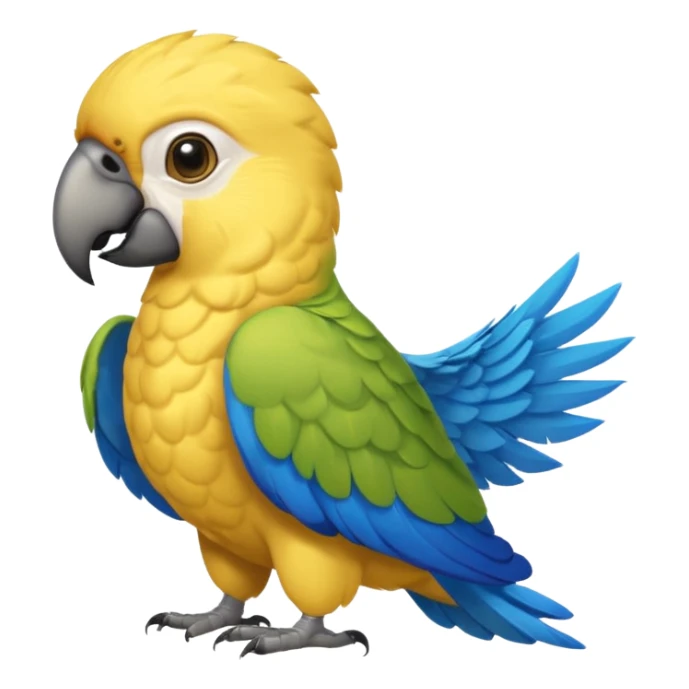 Pappagallo giallo e blu con il giallo sul petto le ali e la coda blu e la fronte poco poco verde sticker