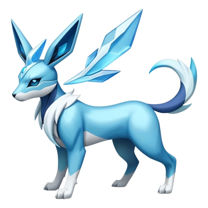 Futuristic Modern Cobalion-Suicune-Glaceon-fakemon-hybrid sticker