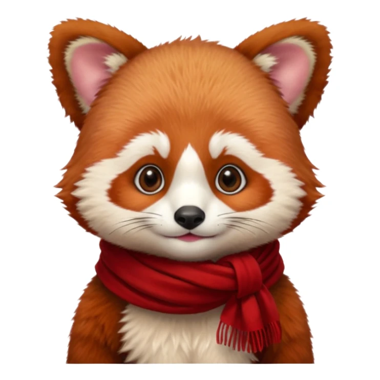 baby Red panda wearing a red scarf  sticker