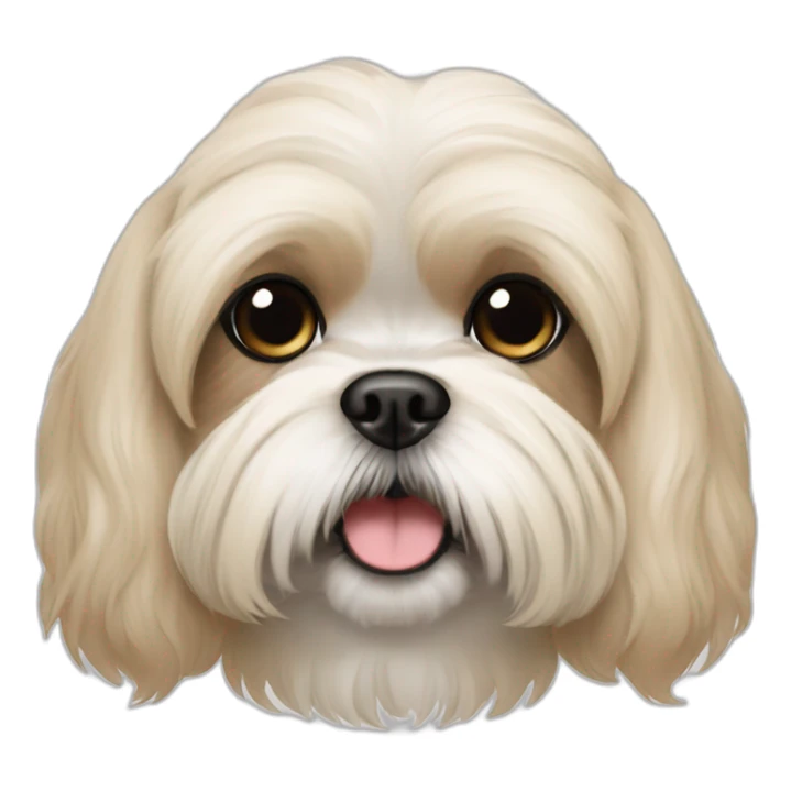 cream colored shih tzu poo with darker ears sticker