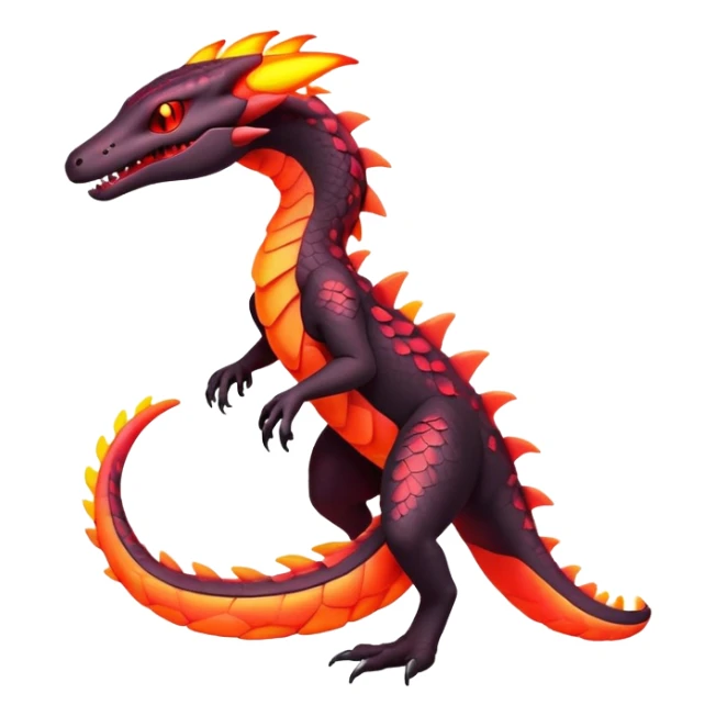 futuristic lush warm-colored neon-colored Fakémon-Trico-Salazzle-Salandit-creature (full body) sticker