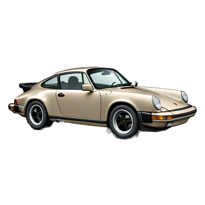 a grey/beige porsche 911 carrera from the 80s sticker