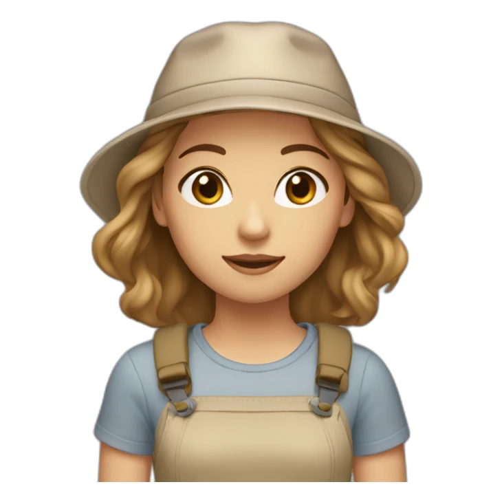 middle haired women light brown hair with beige cap sticker