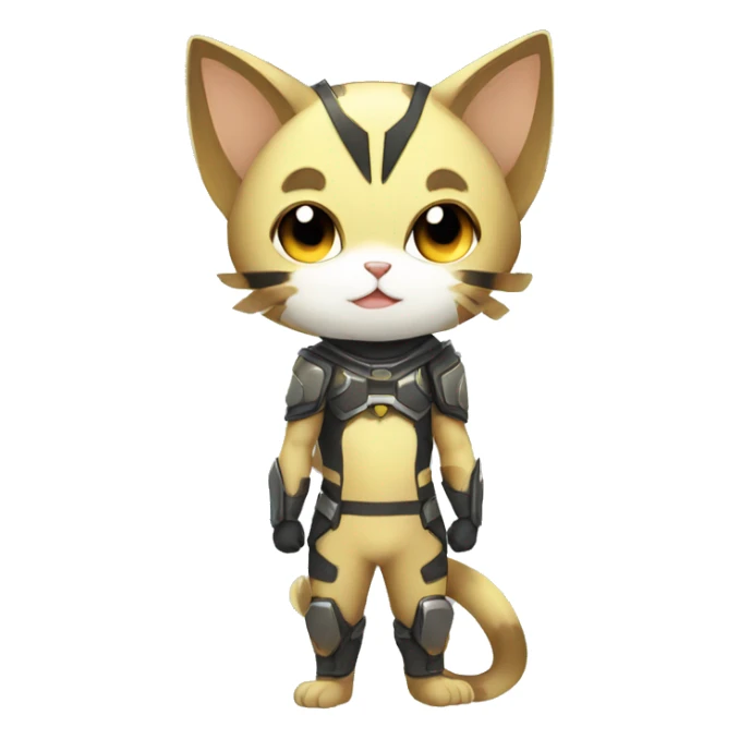 Catboy-Chibi-Sona-Shiny-Fakémon with a mask full body sticker