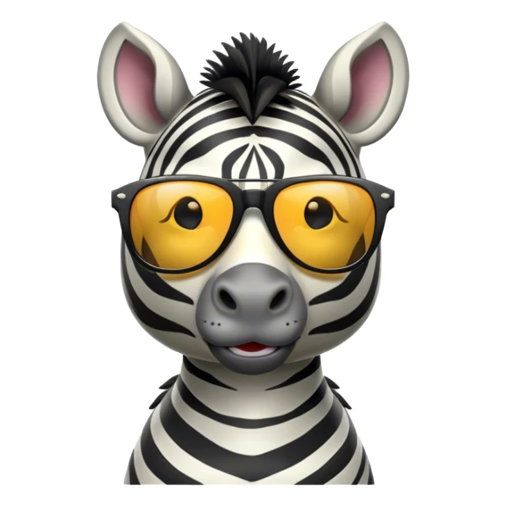 zebra with sunglasses sticker