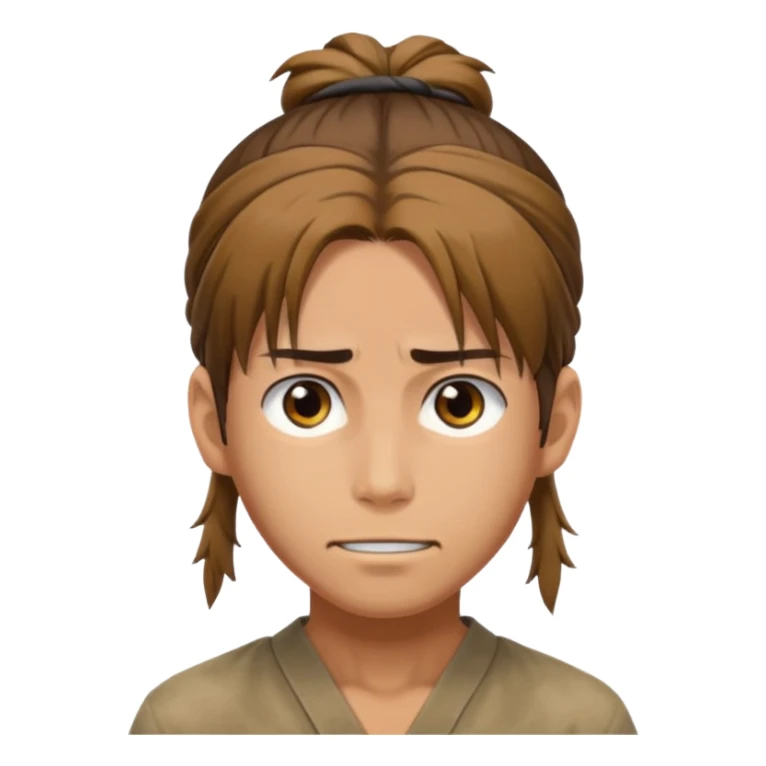 eren jeager with hair Half-up man bun sticker