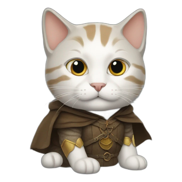 cat in a lord of the rings costume sticker