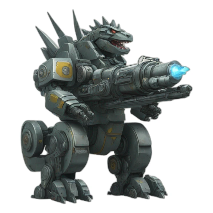 Mech godzilla with artillerie canon sticker