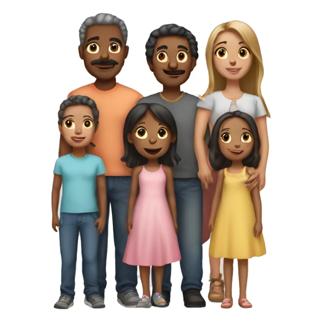 Family of 6: 4 daughters and one mom and dad sticker