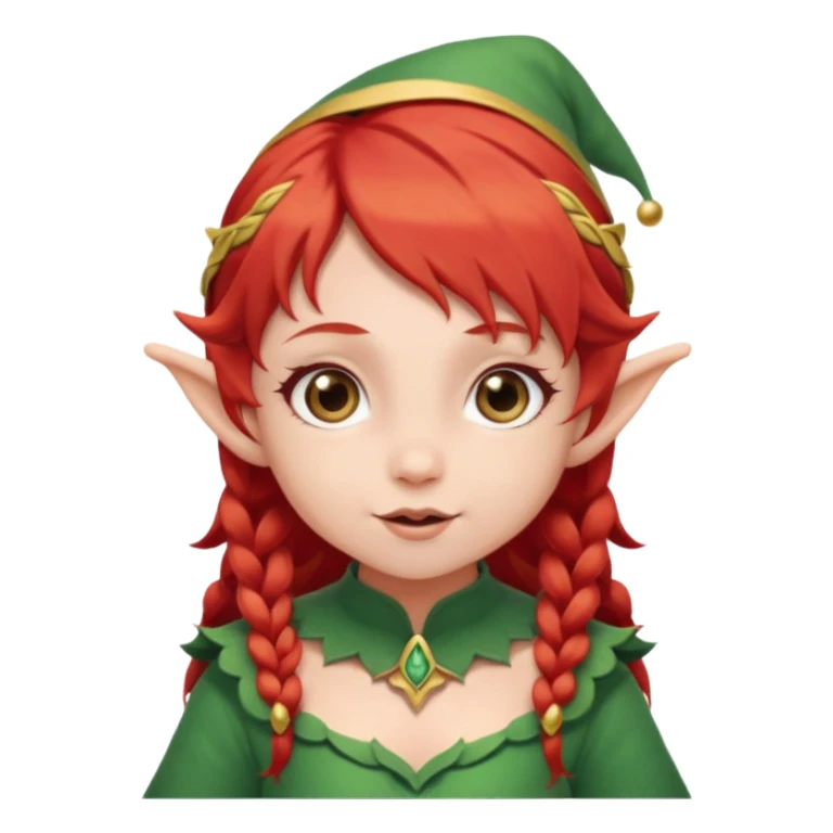 baby elf girl red hair sticker